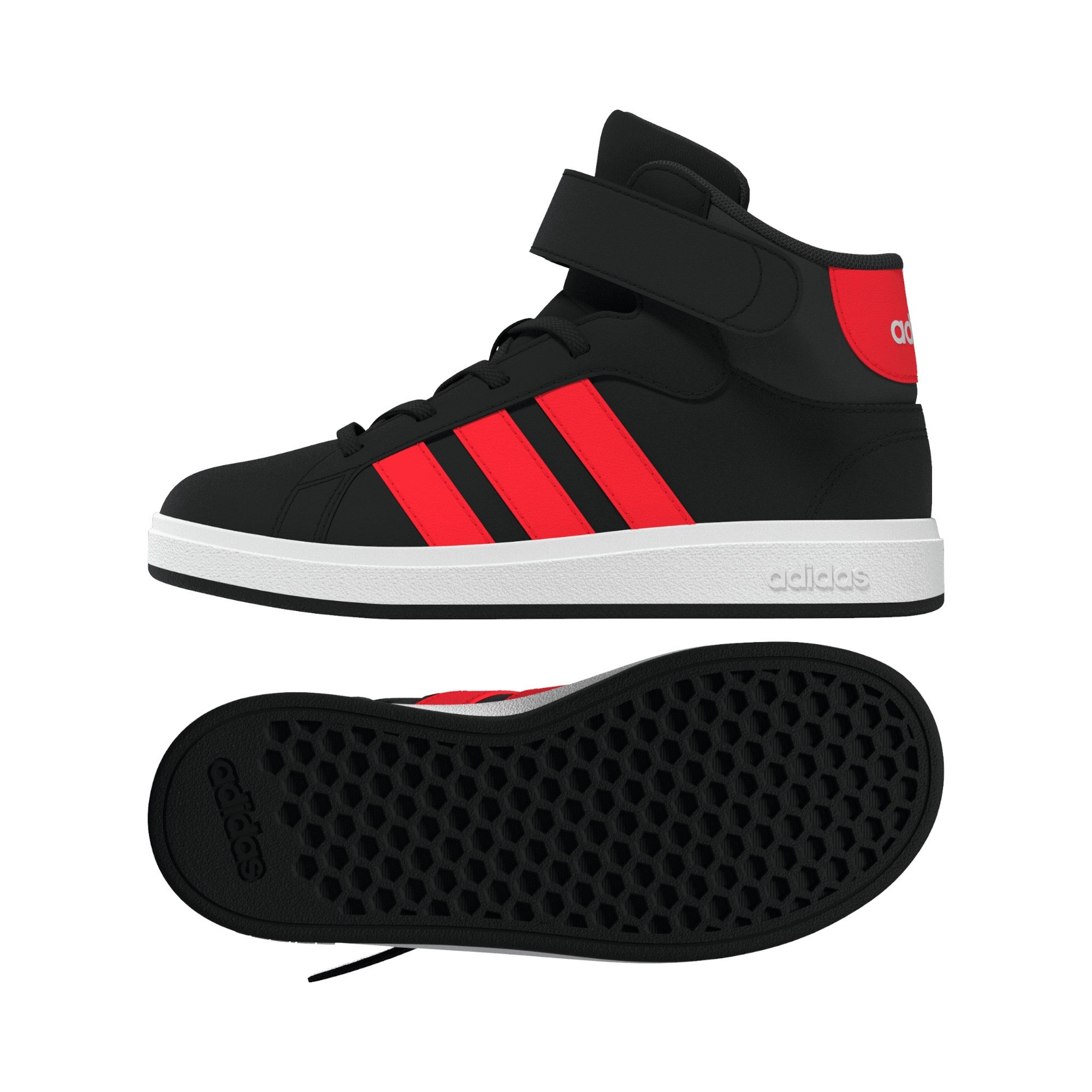 SYN LEATHER      BLACK/RED/GREY